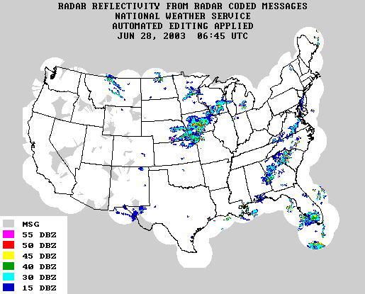 US Conus National Radar Mosiac